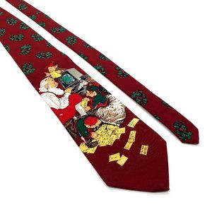 Saturday Evening Post Mens Necktie Santa Holiday Elves Accessory Casual Dad Gift